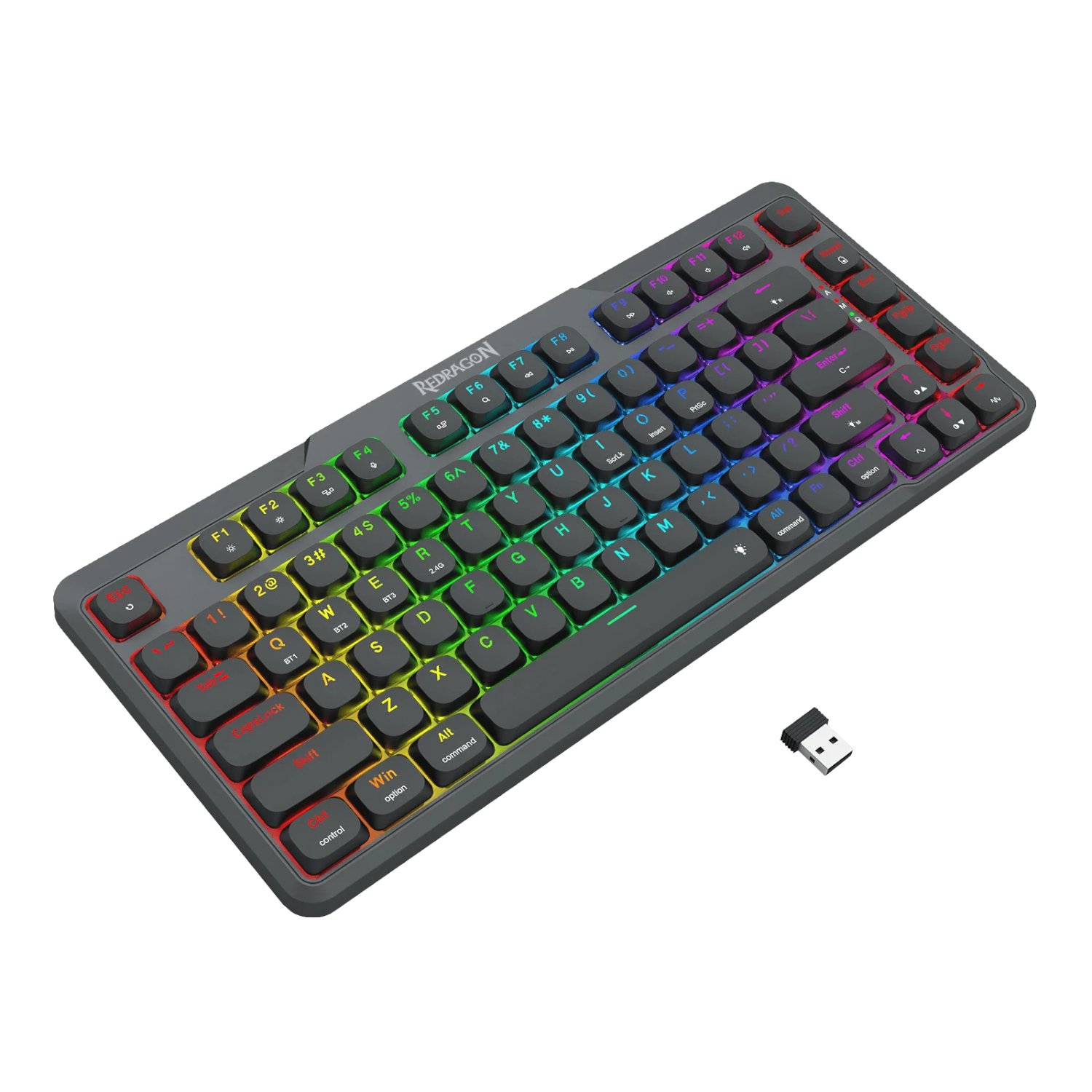 Redragon AETHER K706 PRO Wireless Mechanical Keyboard (75% Layout, Tri-Mode, Gasket Mount, Low-Profile Red Switches) - Image 1