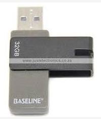 Baseline 32GB USB 2.0 Swivel Flash Drive