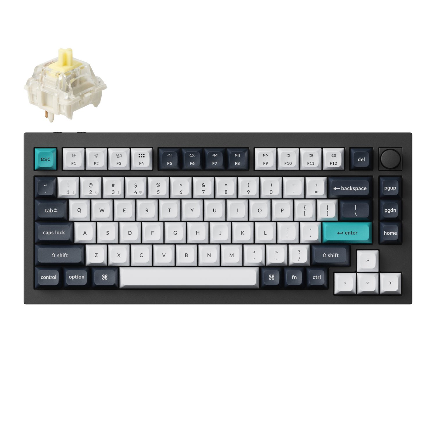 Keychron Q1 Max QMK/VIA RGB Wireless Custom Mechanical Keyboard (Gateron BANANA Switches) - Black - Image 1