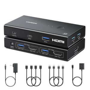 UGreen 2-In-1 HDMI KVM Switch 4 USB Ports 4K@60Hz–Black