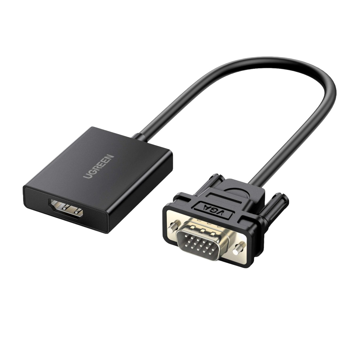 UGREEN VGA to HDMI Converter | Male to Female | 1080P Full HD – Black - Image 1
