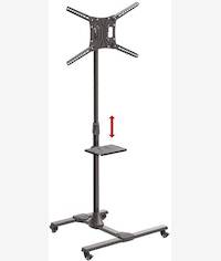 Barkan SW411H 13 Inch To 86 Inches Mobile TV Mount Cart Metal Shelf