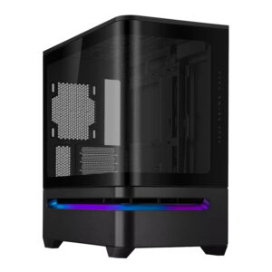 Asus Prime AP202 ARGB Curved Tempered Glass Micro-ATX Chassis – Black