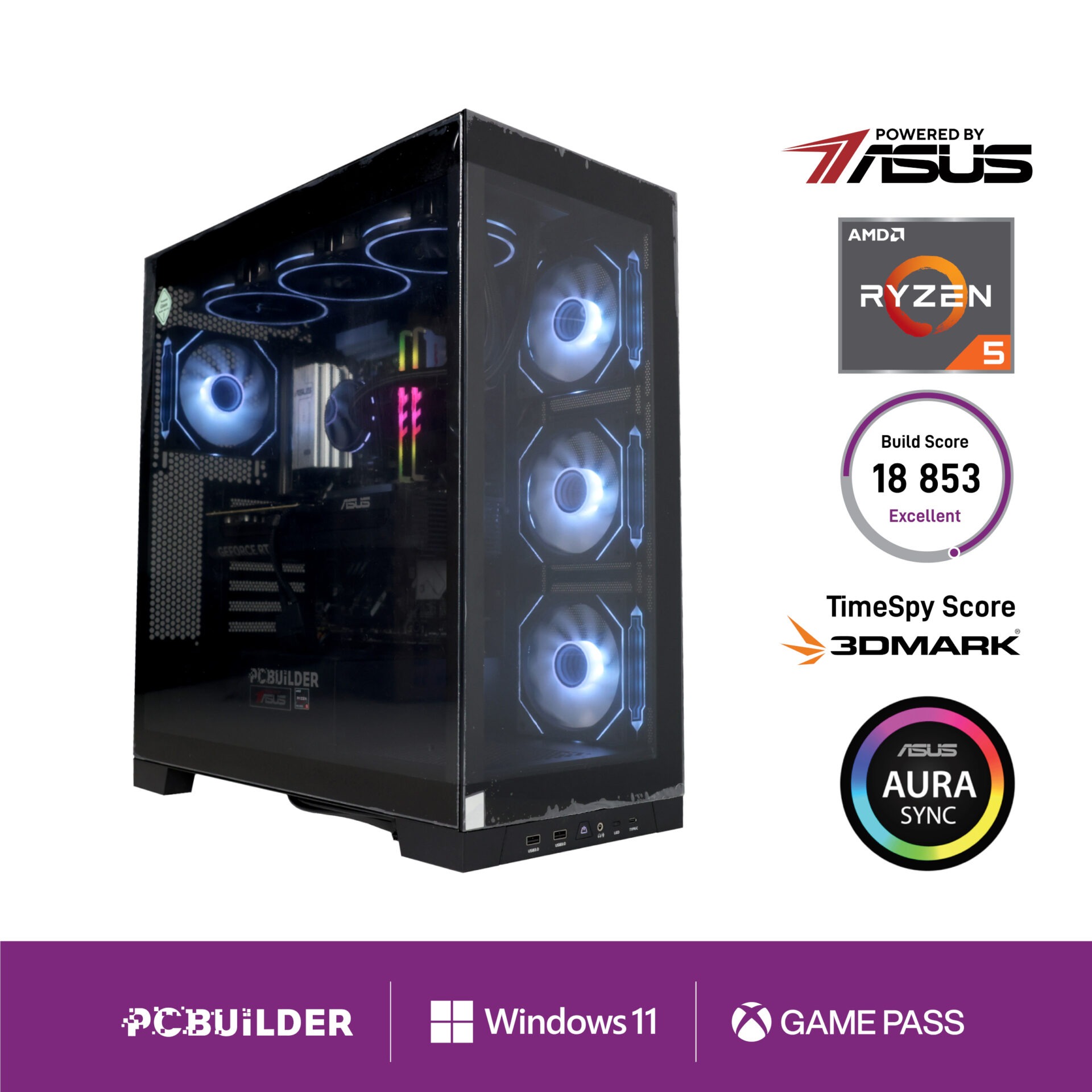 PCBuilder Ryzen 5 7600 MAVERICK Windows 11 Gaming PC - Image 1