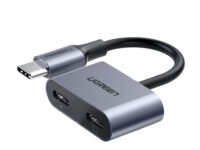 UGREEN USB Type-C Dual Audio and Charging Adapter (15W PD, 2-in-1 Splitter)
