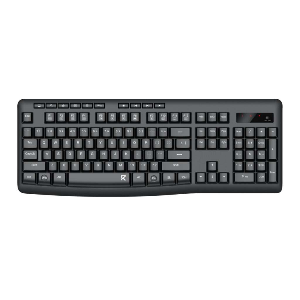 Redragon BK-7367 Full-size Ergonomic Wireless Membrane Office Keyboard - Black