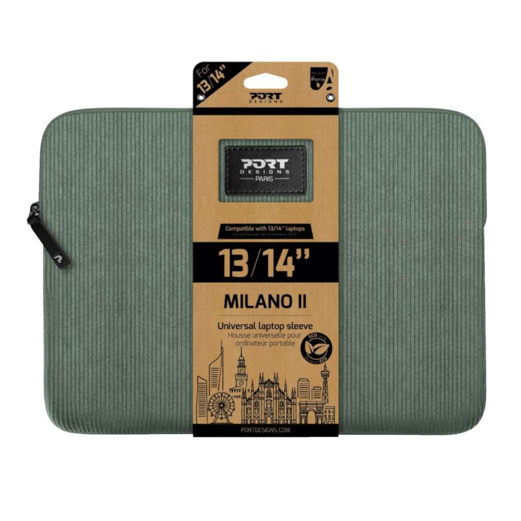 Port Designs Milano II Eco 13/14" Universal Laptop Sleeve - Sage Green