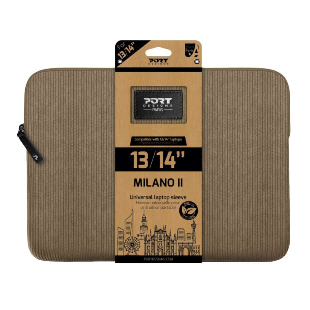 Port Designs Milano II Eco 13/14" Universal Laptop Sleeve - Desert Brown