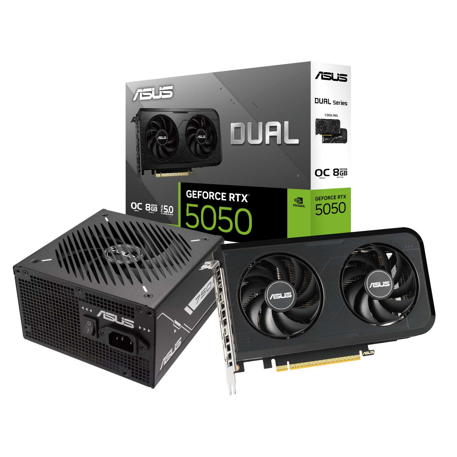Asus Nvidia GeForce RTX 5050 OC Edition and 750W 80 PLUS Bronze Non-Modular Power Supply Bundle