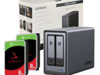 UGreen NASync DXP2800 2 Bay NAS with Seagate Ironwolf NAS 16TB SATA Hard Drive Bundle (2x 8TB)