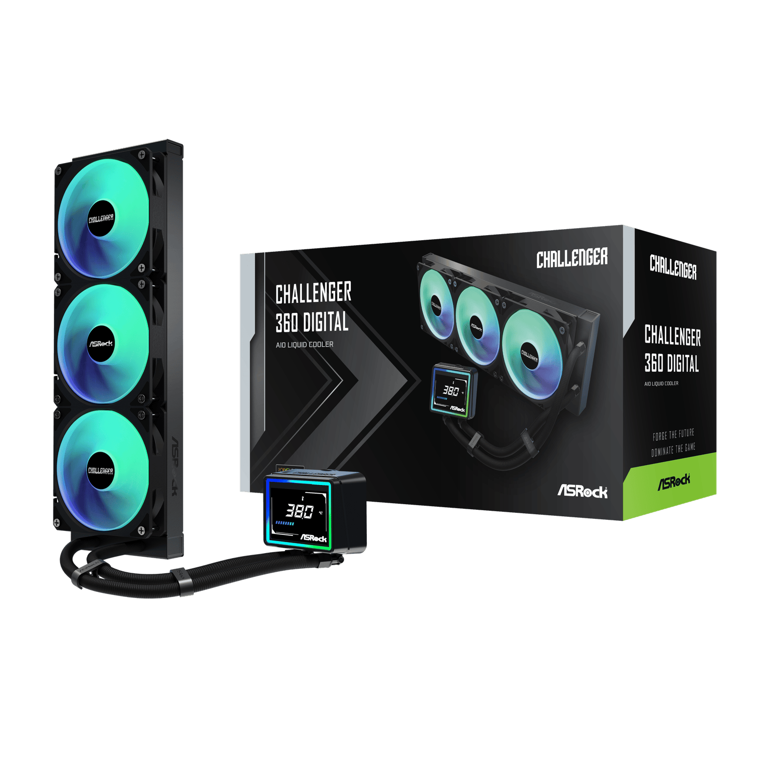 ASRock Challenger 360 Digital AIO Liquid Cooler - Black - Image 1