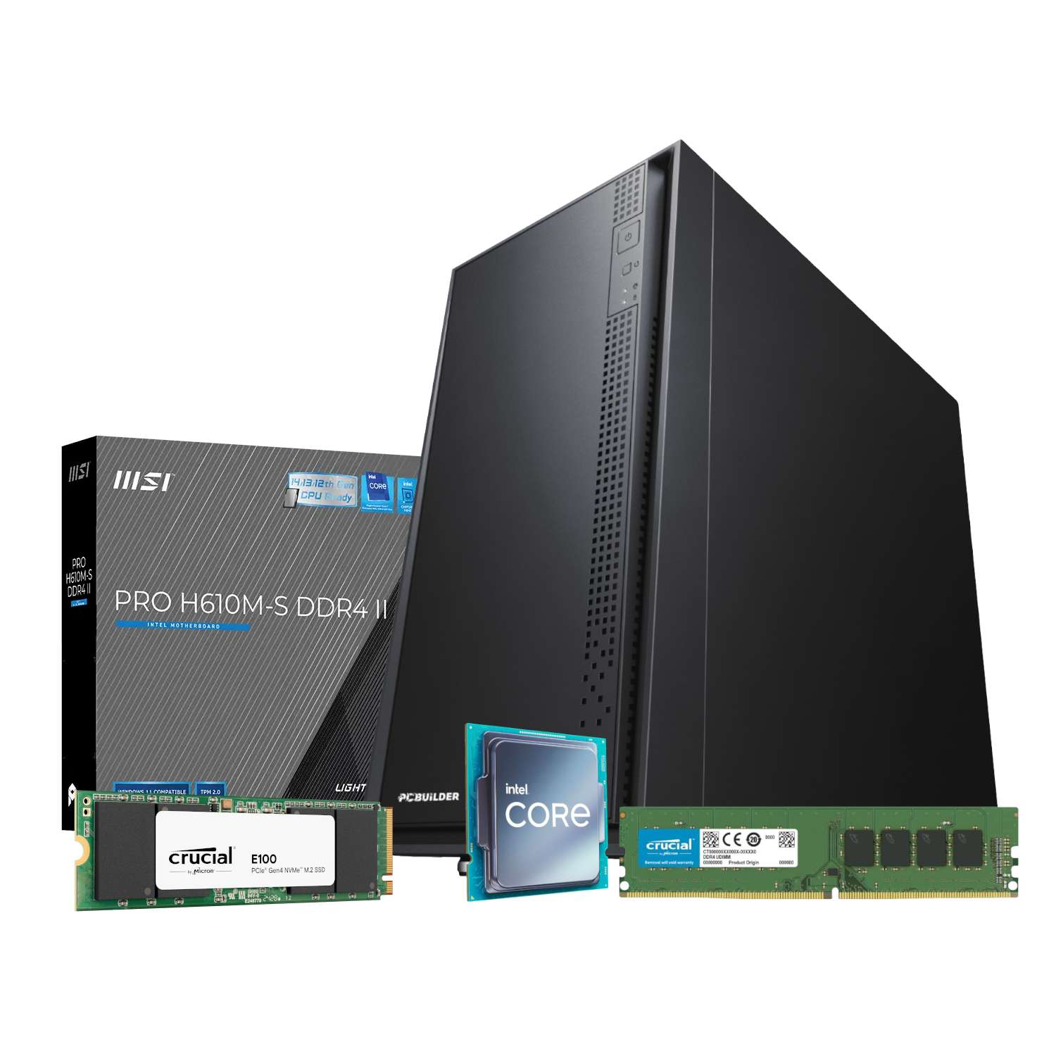 PCBuilder Intel i3-14100 HOME Master Windows 11 Desktop PC - Image 1