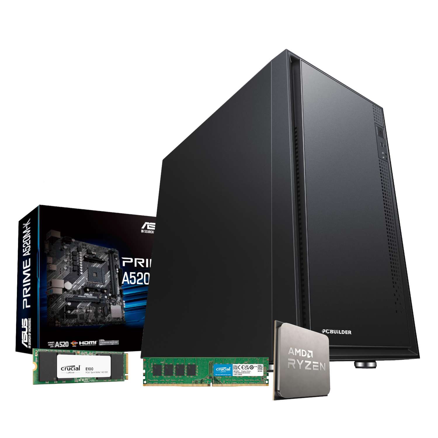 PCBuilder AMD Ryzen 5 3400G HOME MASTER Windows 11 Desktop PC - Image 1