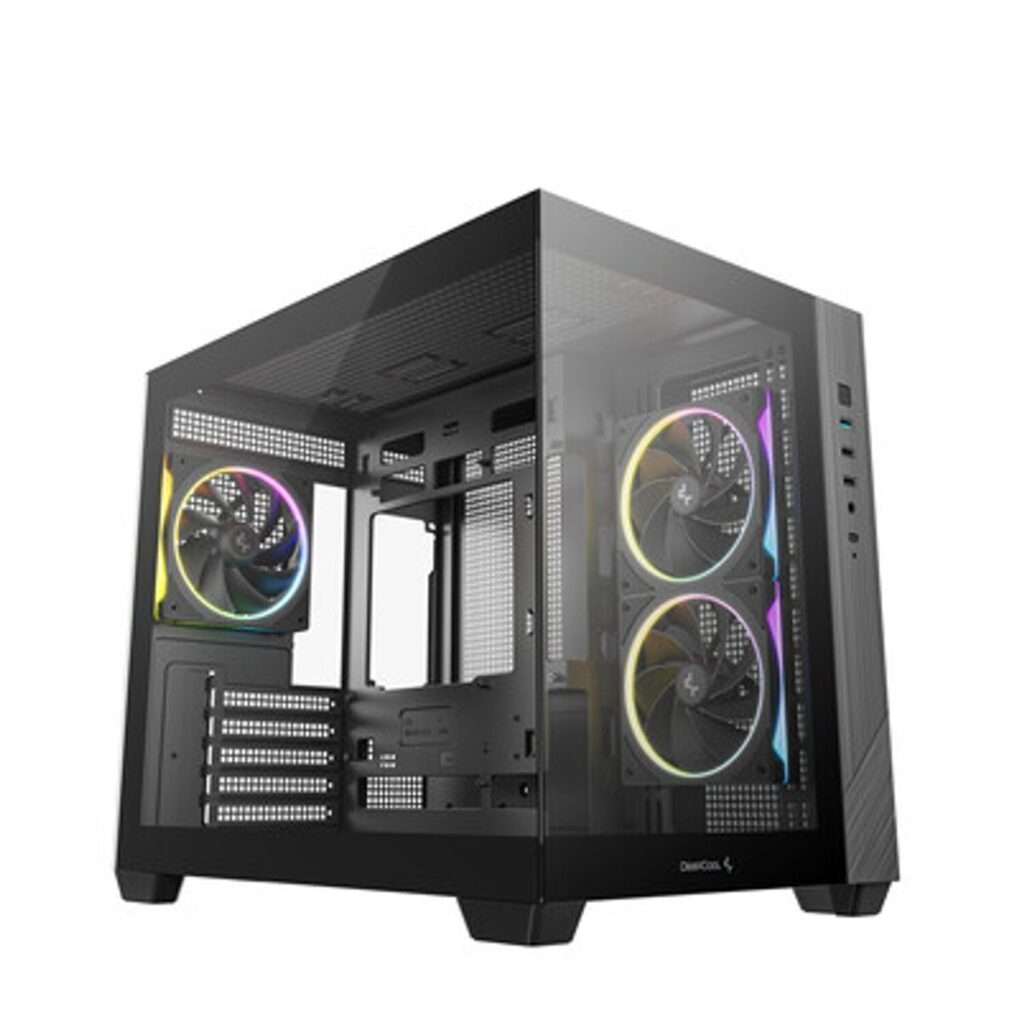 Deepcool CG330 3F Panoramic Dual-Chamber Micro-ATX Gaming Chassis - Black