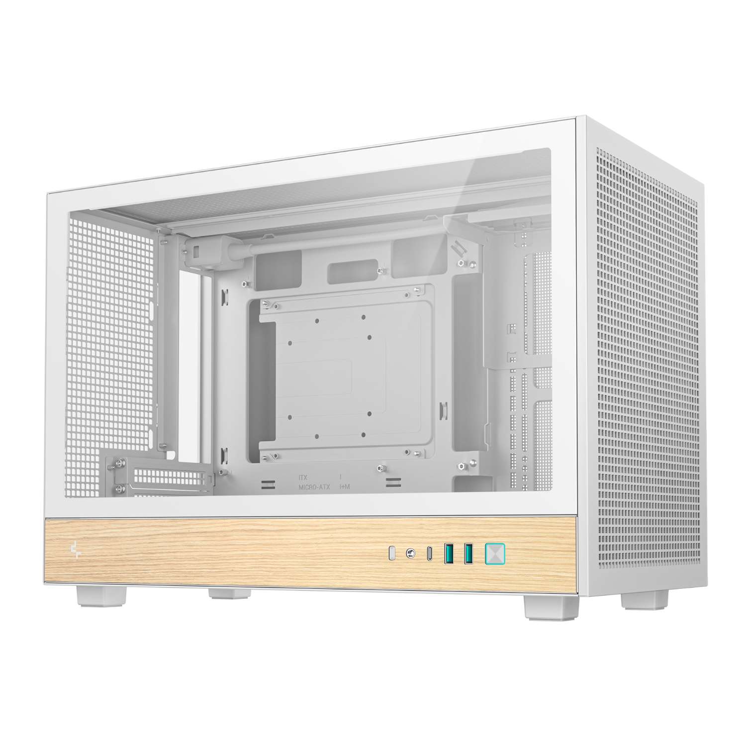 DeepCool CH260 Wood mATX Gaming Chassis White - Image 1