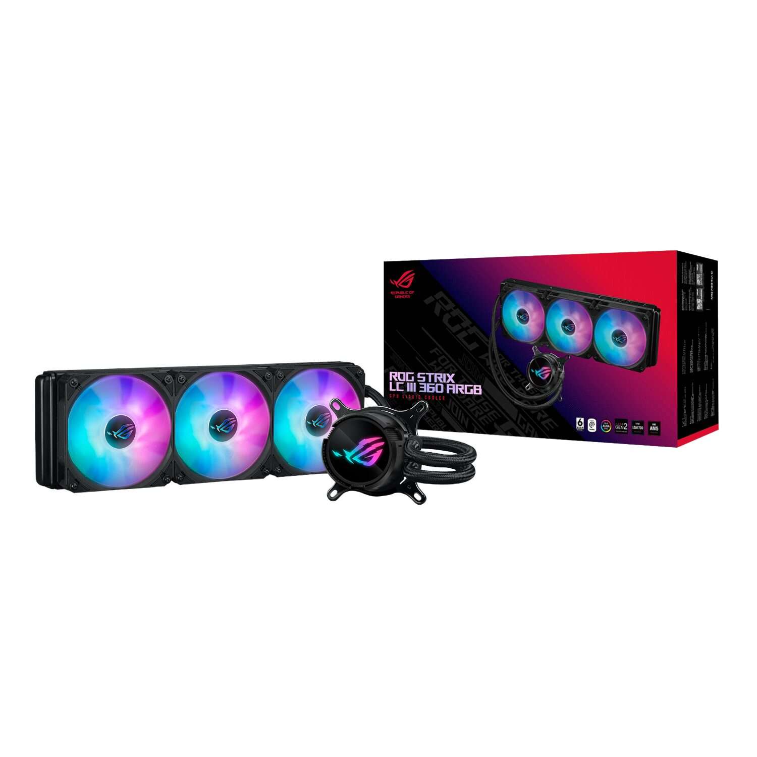 ASUS ROG Strix LC III 360 ARGB Liquid CPU Cooler - Black - Image 1
