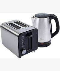 Midea Deluxe Stainless Kettle and 2 Slice Toaster Breakfast Pack