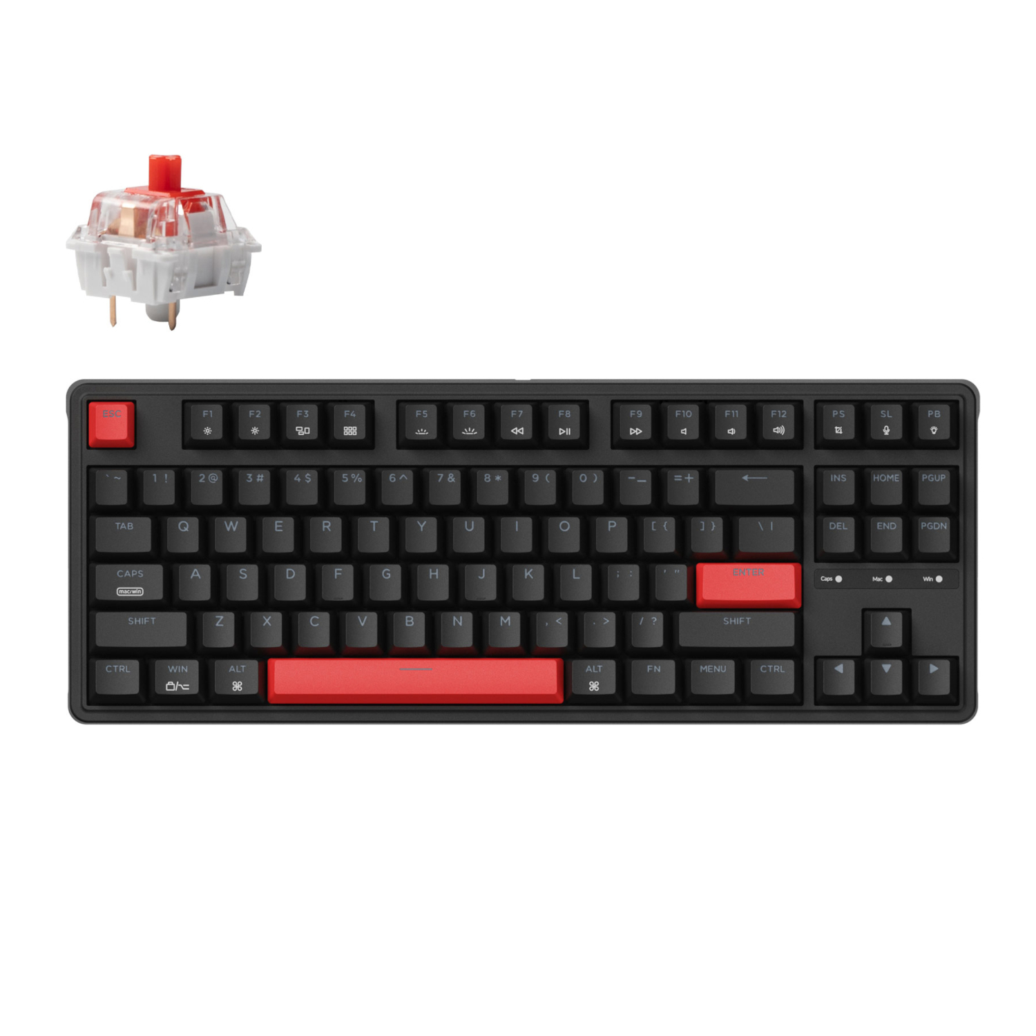 Keychron C3 Pro QMK/VIA Wired Mechanical Keyboard (80% Layout, Red Switches, ABS Keycaps) - Image 1