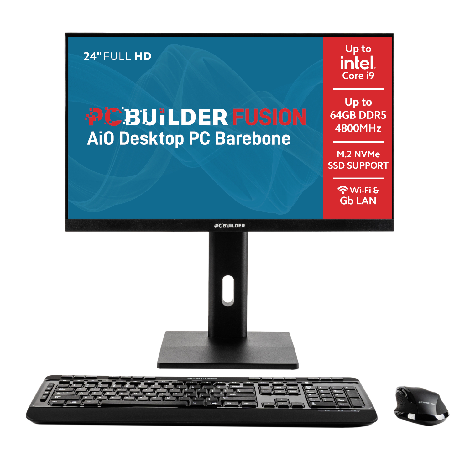 PCBuilder Fusion 24" DDR5 All-in-One Office Desktop - Barebone - Image 1