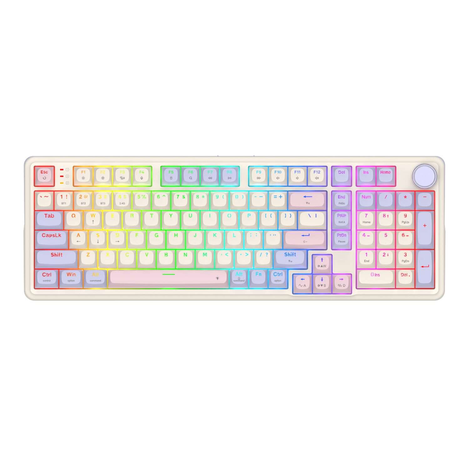 Redragon K768 EISA 100 RGB Wireless Gaming Keyboard - Lilac - Image 1