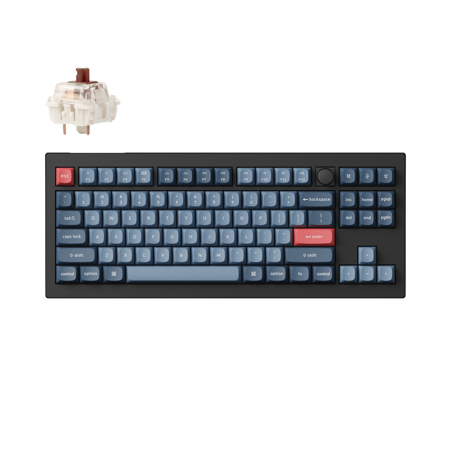 Keychron V3 Max QMK/VIA 80% Wireless Custom Mechanical Keyboard (Brown Switch) – Carbon Black - Image 1