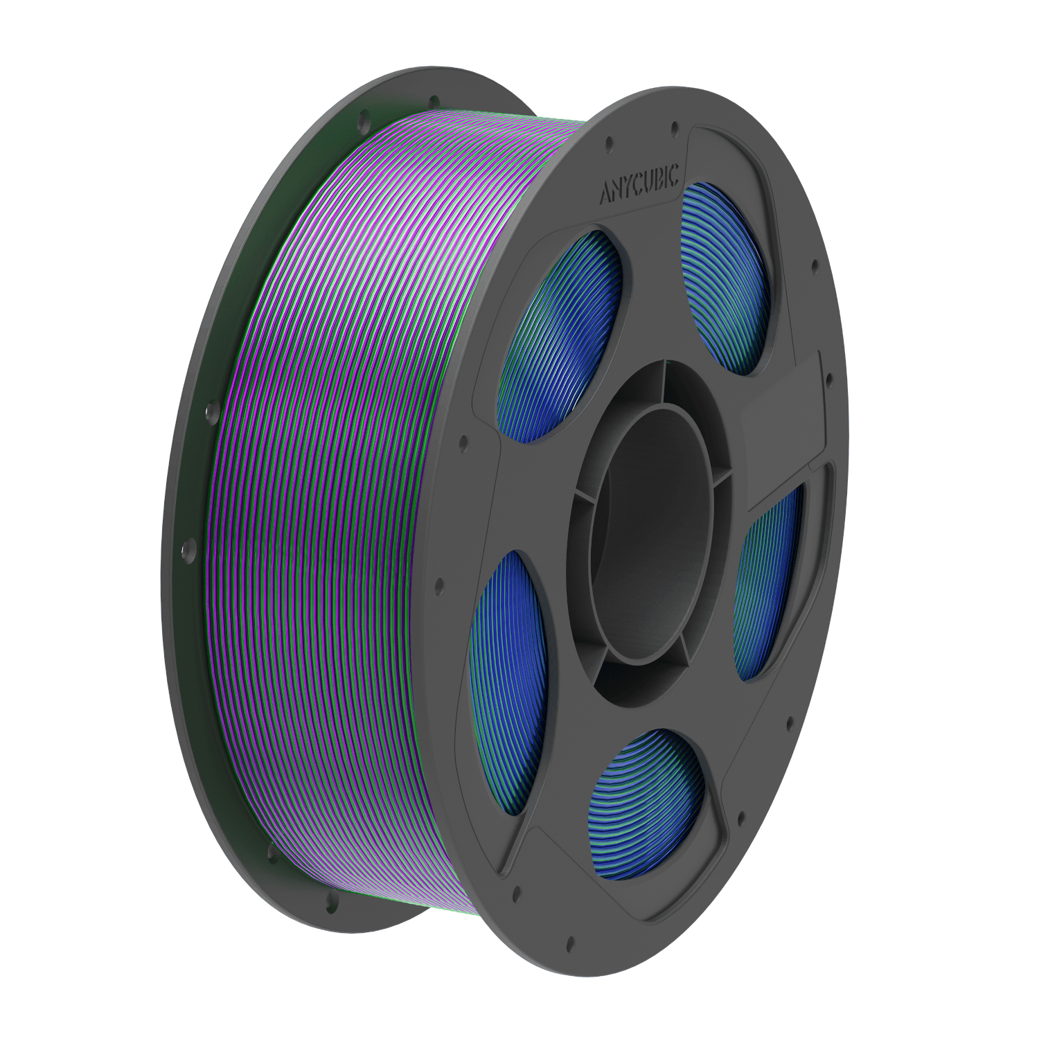 Anycubic PLA Silk Tri-colour Filament 1kg – Blue/Green/Purple - Image 1