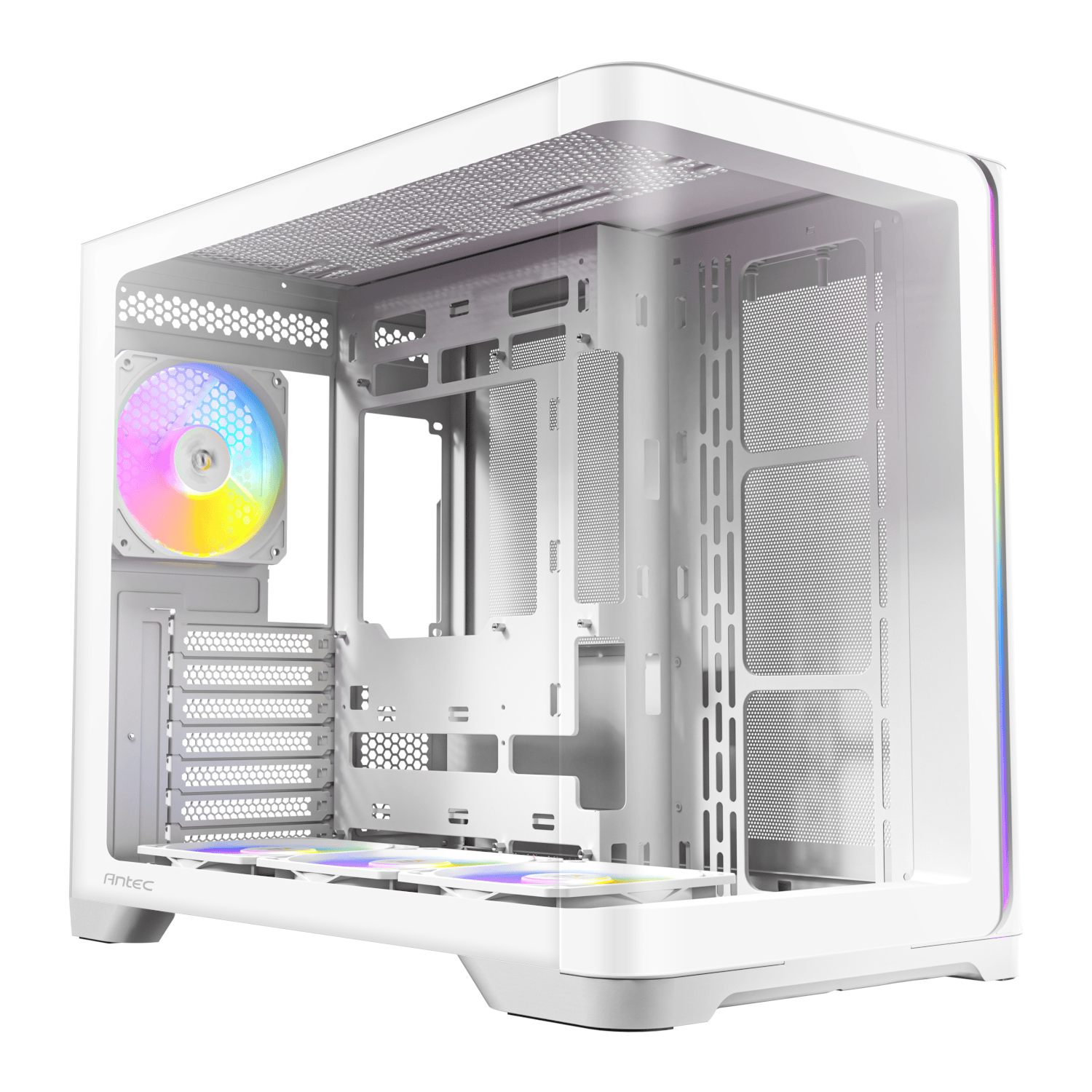 Antec C5 CURVED ARGB ATX | Micro-ATX | ITX ARGB Dual Chamber Mid-Tower Gaming Chassis - White - Image 1