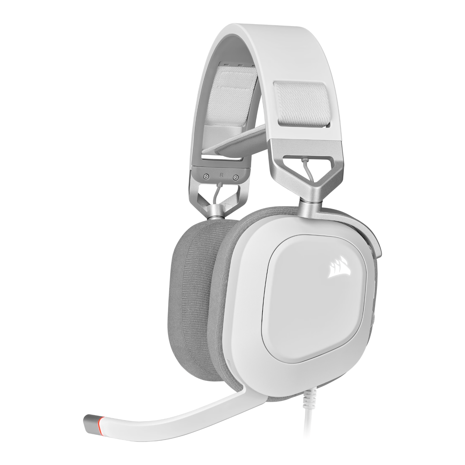 Corsair HS80 RGB USB Wired Over-Ear Gaming Headset — White - Image 1
