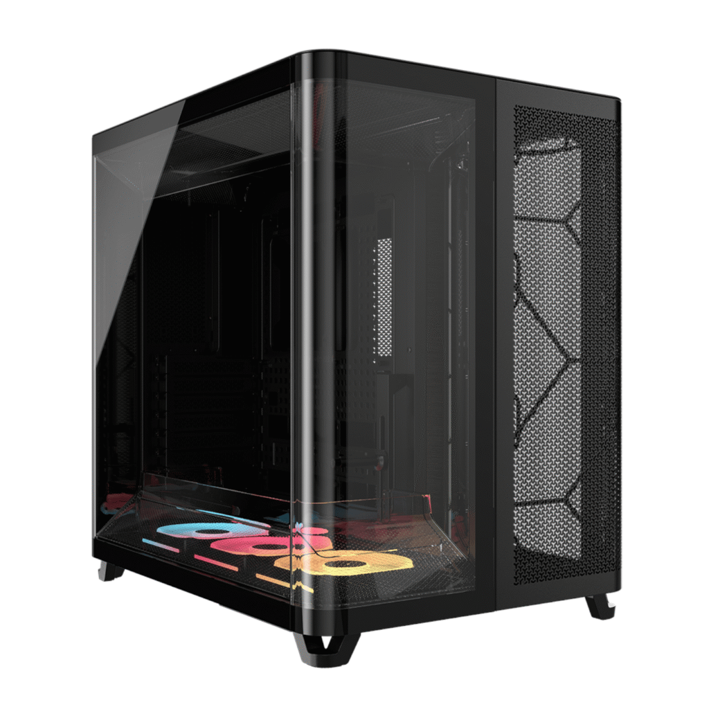 Corsair AIR 5400 LX-R RGB iCUE LINK Triple Chamber Mid-Tower PC Case - Black