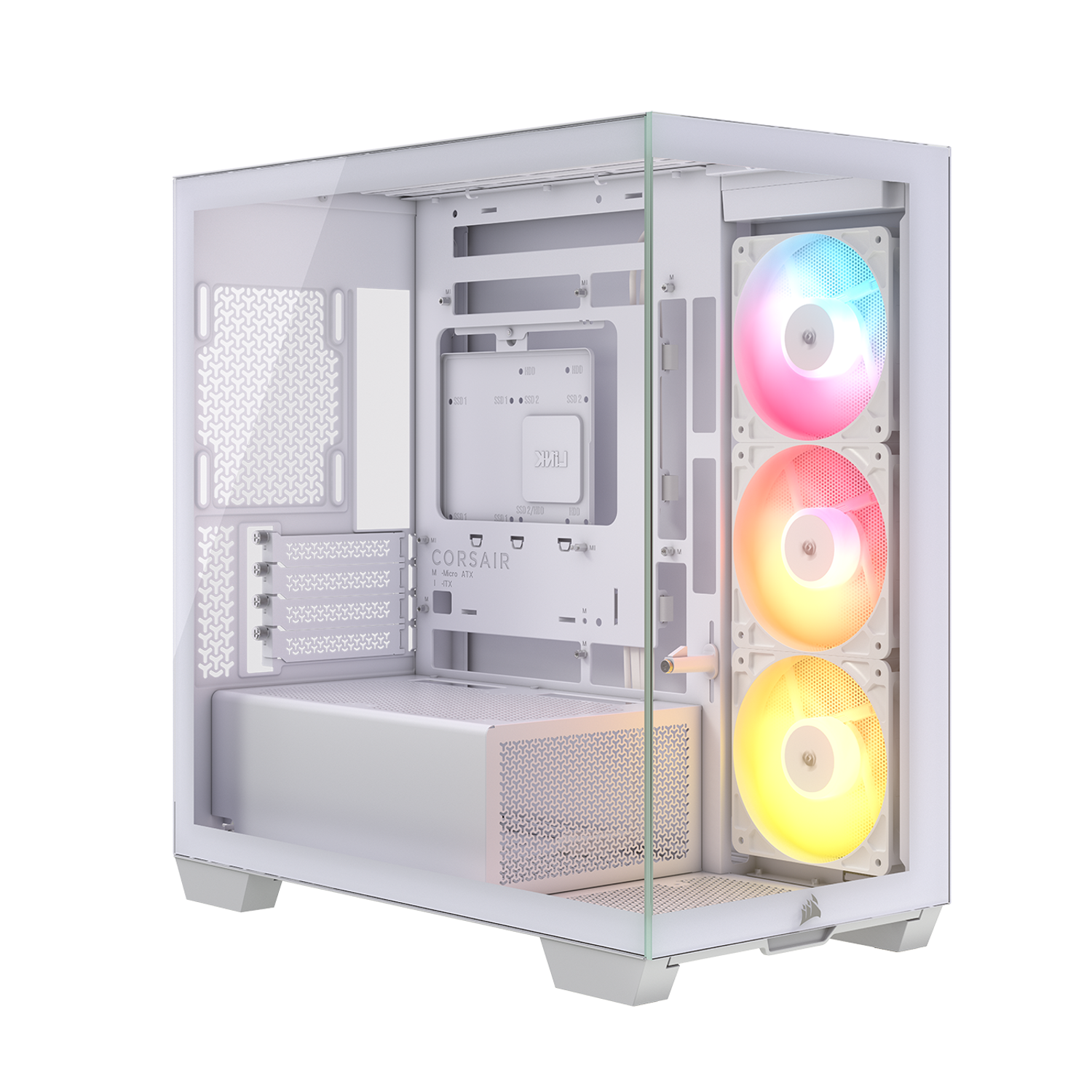 Corsair 2800X RS-R ARGB Micro-ATX PC Case – White - Image 1