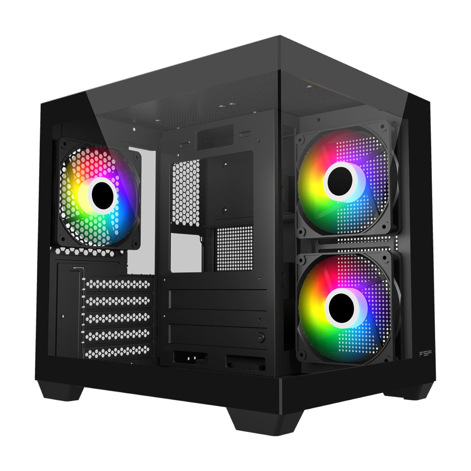 FSP S140 M-ATX Mid Tower Gaming Chassis - Black - Image 1