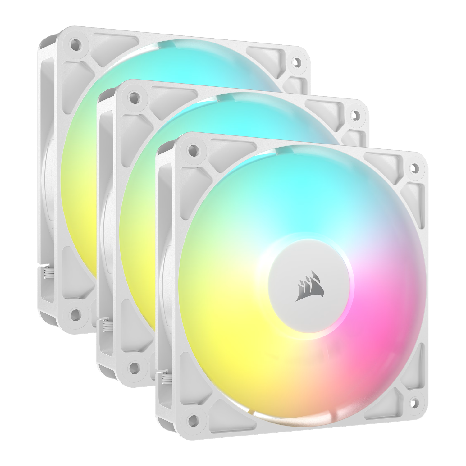 Corsair RS120 ARGB 120mm PWM Fans Triple Pack - White - Image 1
