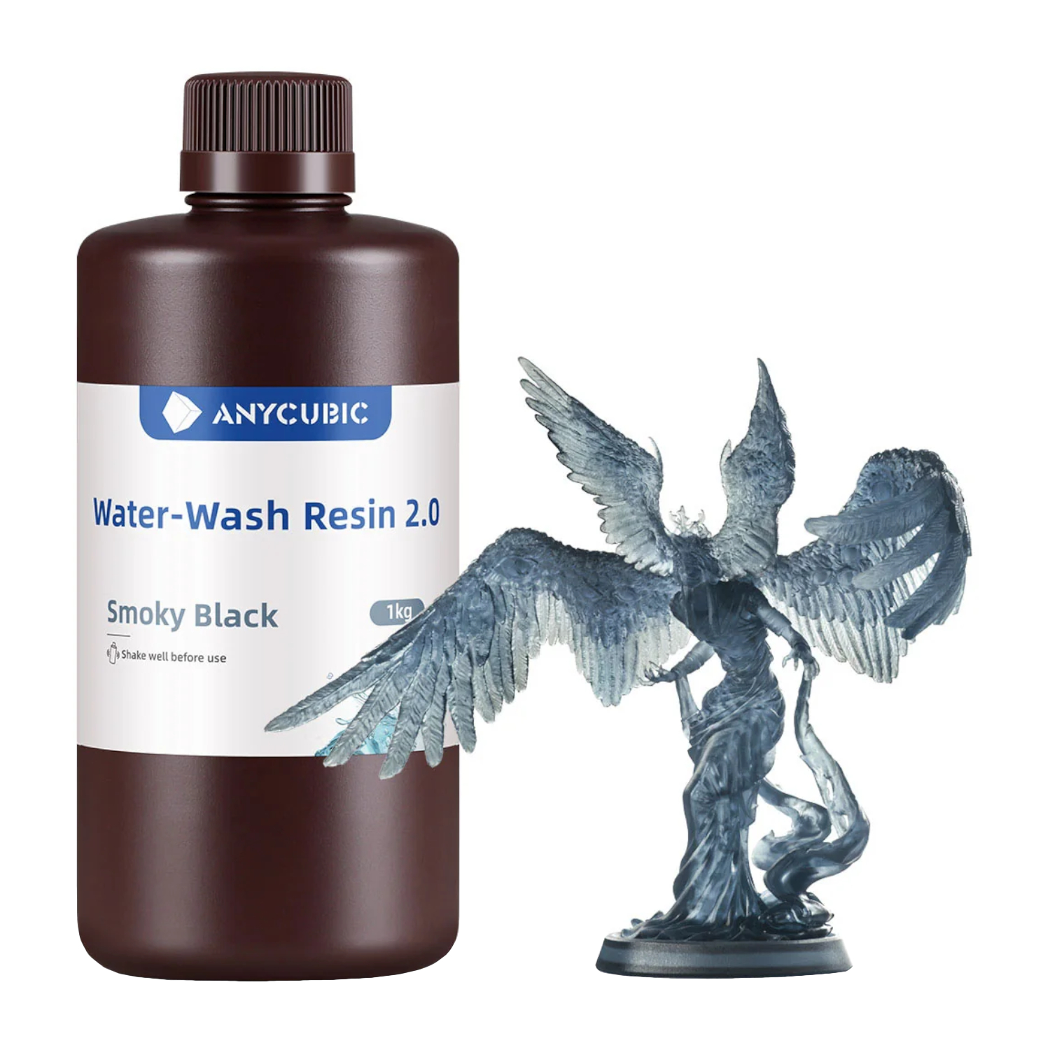 Anycubic Water Wash Resin 2.0 – Smoky Black - Image 1