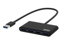 Port USB3.0 to 4 x USB3.0 5Gbps 4 Port Hub - Black