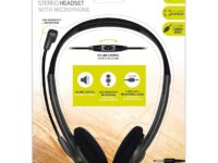 Port Stereo Headset with Mic with 1.2m Cable|1 x 3.5mm|Volume Controller - Black