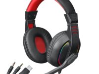 Redragon Over-Ear ARES Aux RGB Gaming Headset - Black