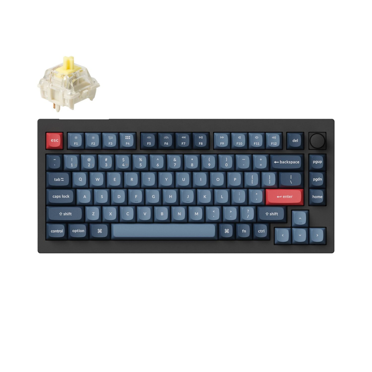 Keychron V1 Max QMK/VIA Wireless Custom Mechanical Keyboard | BANANA Switches – Black - Image 1