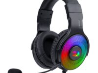REDRAGON Over-Ear PANDORA USB (Power Only)|Aux (Mic and Headset) RGB Gaming Headset - Black