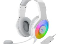 REDRAGON Over-Ear PANDORA USB (Power Only)|Aux (Mic and Headset) RGB Gaming Headset - White
