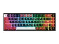 REDRAGON Castor Pro 68Key Wireless Red|Black|White KeyCap Bluetooth RGB Red Switch - Black|Red